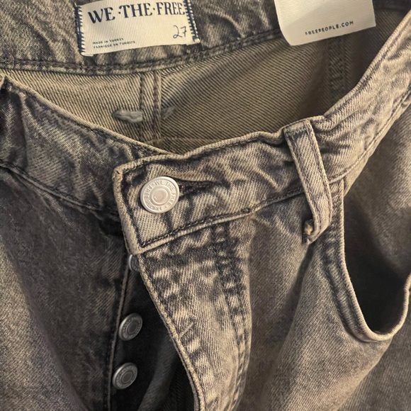 Free People Good Luck Mid Rise Barrel Jeans Falcon Grey - Picture 6 of 11